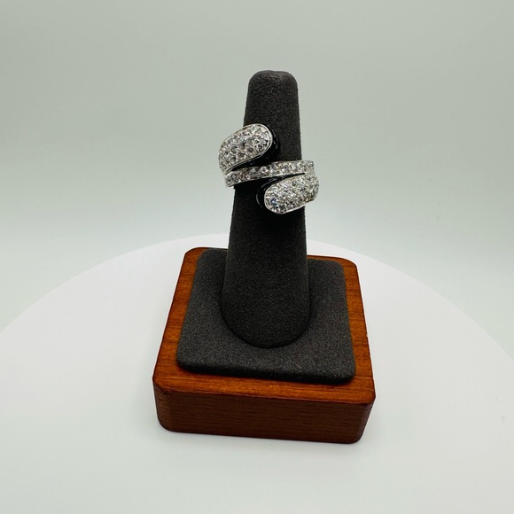 Jewelry - NWT Luxury Black Onyx Cubic Zirconia Bypass Ring